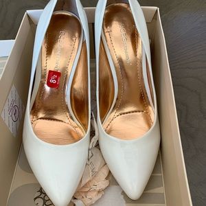 BCBG white heels brand new never been worn white